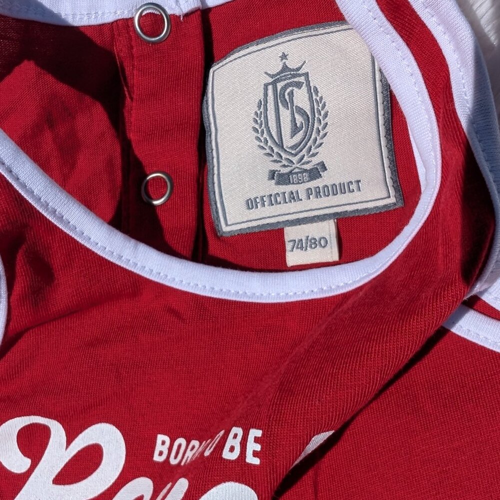 Red & White Girls’ Sleeveless Sports Dress – “Born to Be Rouche” 2T, 3T - Picture 3 of 4
